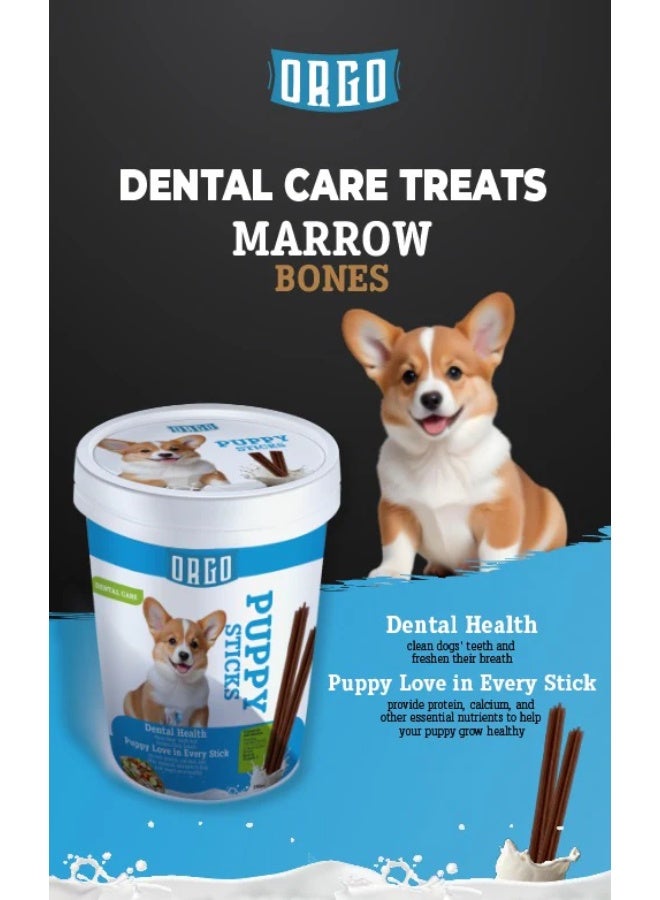 اورغو أورجو مكافآت العناية بالأسنان للجراء بنكهة الأعواد المخصصة 350 جم - Image 2